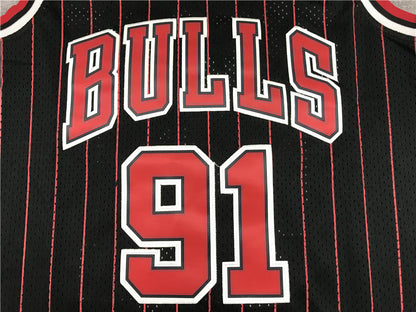 Men's Chicago Bulls Dennis Rodman Black 1995-96 Hardwood Classics Player Jersey