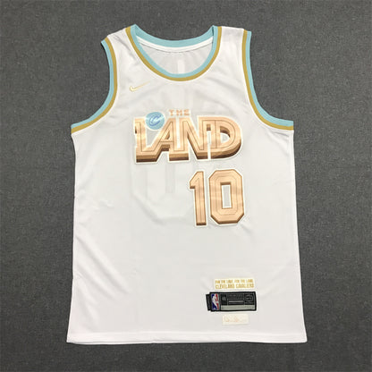 Men's Cleveland Cavaliers Darius Garland #10 White Swingman Jersey - City Edition