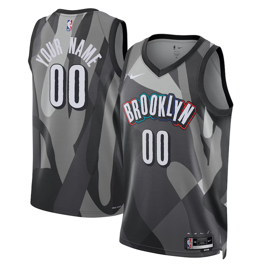 Men's Brooklyn Nets Gray 2024/25 Custom Swingman Jersey - City Edition