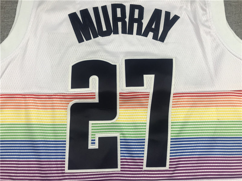 Men's Denver Nuggets Jamal Murray #27 NBA White Player Jersey