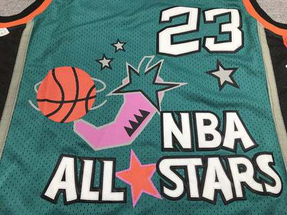 Men's 96 All Star Chicago Bulls Michael Jordan Green Hardwood Classics Swingman Jersey