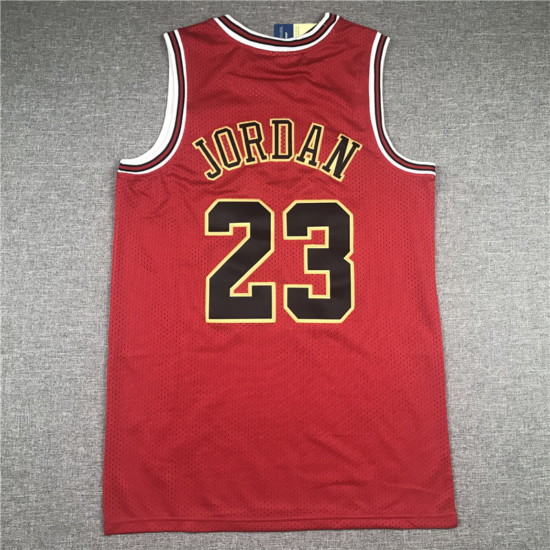 Men's Chicago Bulls Michael Jordan Red Hardwood Classics Jersey Chinese Edition