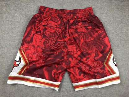 Men's Chicago Bulls Tiger Year Limited Edition Red Basketball Shorts