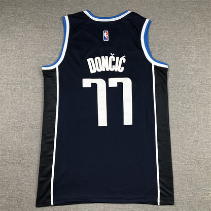 Men's Dallas Mavericks Luka Doncic #77 Navy 2022/23 Statement Edition Swingman Jersey