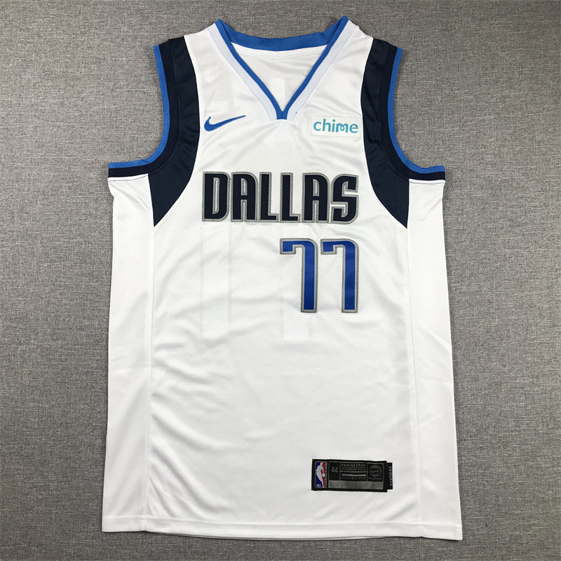 Men's Dallas Mavericks Luka Doncic #77 NBA White Replica Jersey