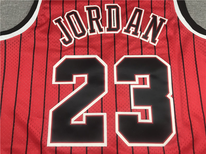 Men's Chicago Bulls Michael Jordan #23 Red Hardwood Classics Authentic Jersey