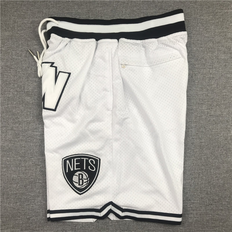 Men's Brooklyn Nets White Basketball Retro Shorts