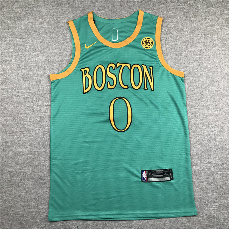 Men's Boston Celtics Jayson Tatum #0 NBA Green Swingman Player Jersey