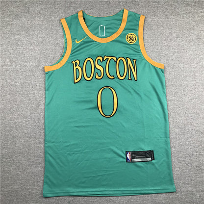 Men's Boston Celtics Jayson Tatum #0 NBA Green Swingman Player Jersey