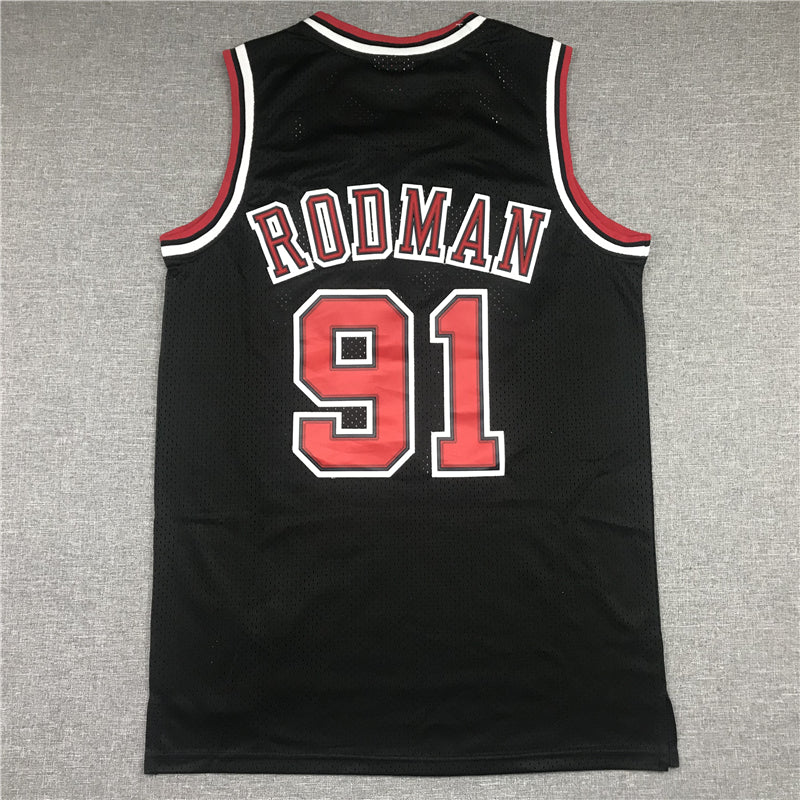 Men's Chicago Bulls Dennis Rodman 1997-98 Black Hardwood Classics Swingman Jersey