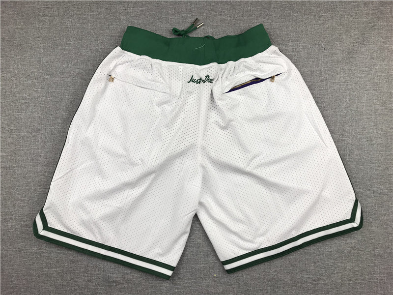 Men's Boston Celtics White Basketball Retro Shorts