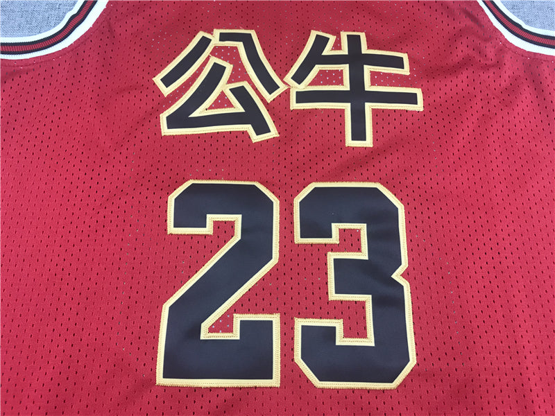 Men's Chicago Bulls Michael Jordan Red Hardwood Classics Jersey Chinese Edition