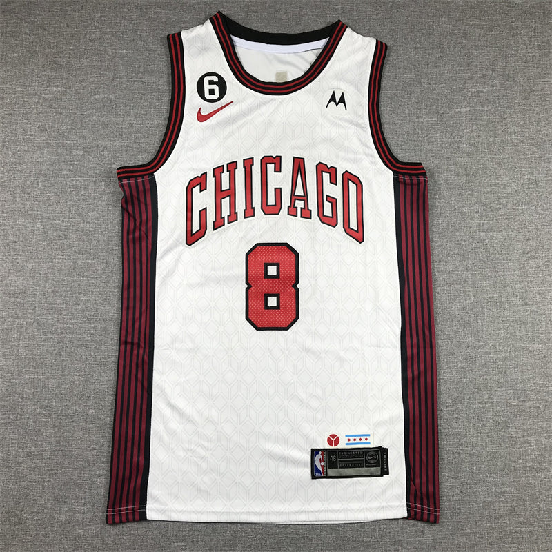 Men's Chicago Bulls Zach LaVine #8 White 2022/23 Swingman Jersey - City Edition