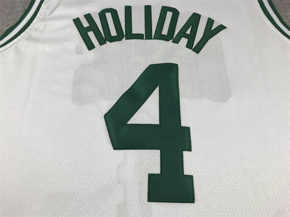 Men's Boston Celtics Jrue Holiday #4 White Swingman Jersey - Association Edition