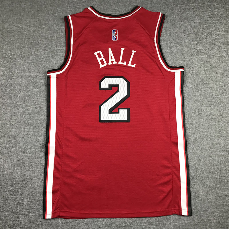 Men's Chicago Bulls Lonzo Ball #2 Red 2021/22 Swingman Jersey