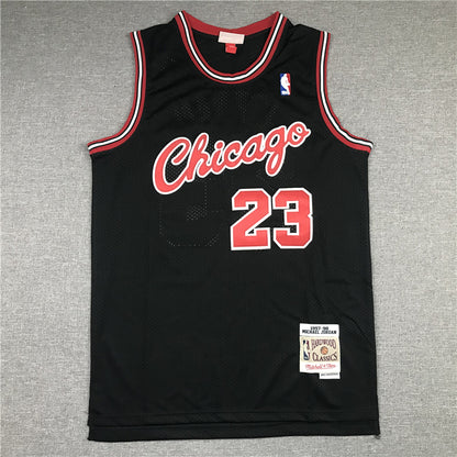 Men's Chicago Bulls Michael Jordan #23 Black 1997-98 Authentic Player Jersey