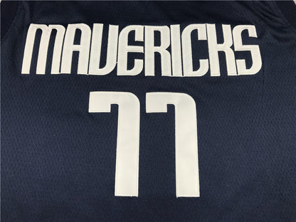 Men's Dallas Mavericks Luka Doncic #77 NBA Dark Blue Replica Jersey