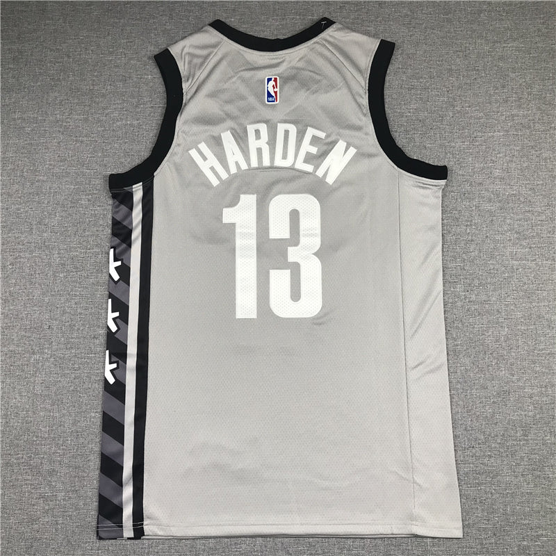 Men's Brooklyn Nets James Harden Charcoal 2020/21 Fast Break Replica Jersey