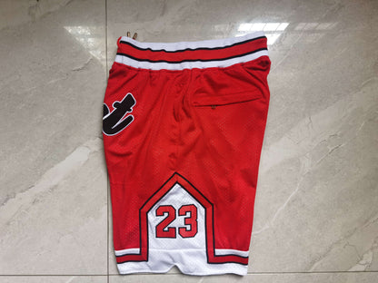 Men's Chicago Bulls No.23 Goat Stitched Red Basketball Shorts NEW