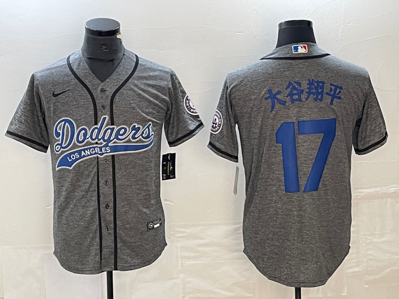 Men's Los Angeles Dodgers Shohei Ohtani #17 Gray Player Game Jersey Joint Edition