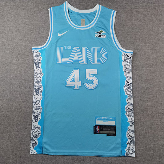 Men's Cleveland Cavaliers Donovan Mitchell #45 Light Blue 2024/25 Swingman Jersey - City Edition