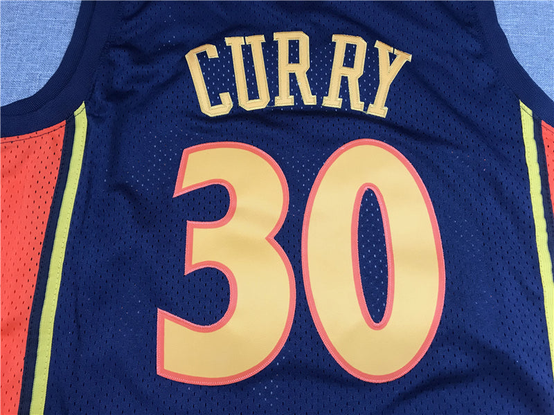 Men's Golden State Warriors Stephen Curry Mitchell & Ness Navy Classics Jersey