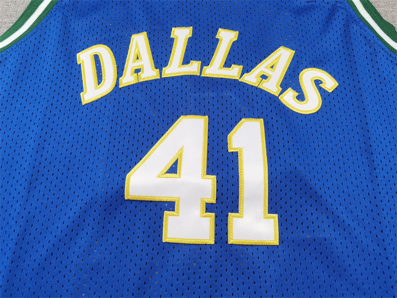 Men's Dallas Mavericks Dirk Nowitzki #41 Royal 1998-2019 Hardwood Classics Swingman Jersey