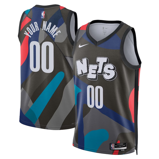 Men's Brooklyn Nets Black 2023/24 Custom Swingman Jersey - City Edition