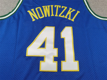 Men's Dallas Mavericks Dirk Nowitzki #41 Royal 1998-2019 Hardwood Classics Swingman Jersey